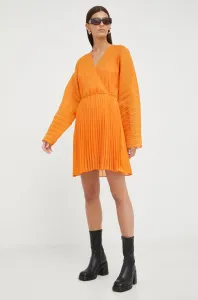 Šaty Samsoe Samsoe oranžová farba, mini, áčkový strih #6356565