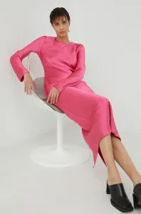 Šaty Samsoe Samsoe ružová farba, maxi, rovný strih #6666238