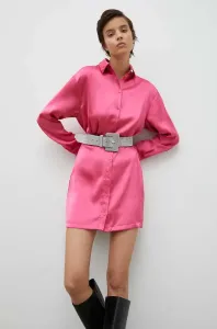 Šaty Samsoe Samsoe ružová farba, mini, rovný strih #281597