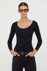 Tričko s dlhým rukávom Samsoe Samsoe dámsky, čierna farba #9081926