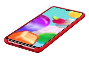 Samsung Galaxy A41 Silikónový zadný kryt pre Galaxy A41 červený