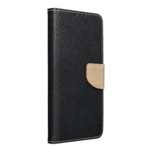 Knižkové puzdro FANCY Book pre Samsung Galaxy S22, čierna/zlatá TEL133688