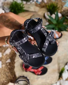 Royalfashion Čierne dámske sandále s mašľou Oyall