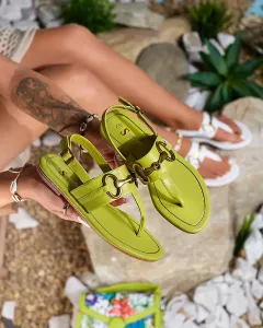 Royalfashion Dámske žabkové sandále v zelenej farbe Imonel