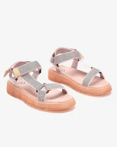 Ružové dámske sandále na suchý zips Cinore - Obuv