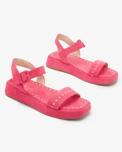 Ružové dámske sandále s kamienkami Franssia - Obuv