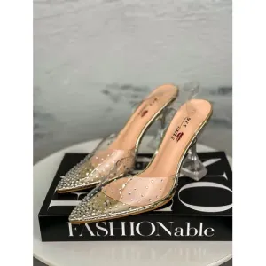 Transparentné sandále zdobené kamienkami NETTY* veľkosť: 41