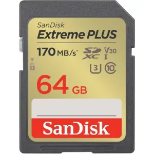 SanDisk Extreme PLUS SDXC 64GB 170MB/s V30 UHS-I