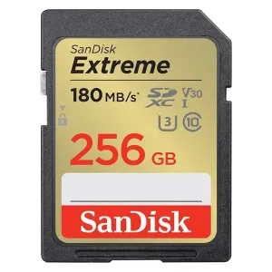 SanDisk Extreme SDXC 256 GB 180 MBs V30 UHS-I U3 SDSDXVV-256G-GNCIN