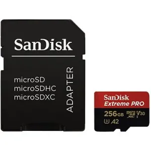 SanDisk microSDXC 256 GB Extreme Pro A2 UHS-I (V30) U3 + SD adaptér