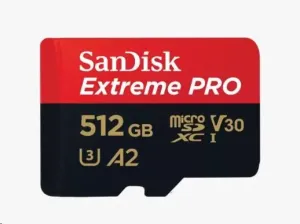 SanDisk micro SDXC karta 512GB Extreme PRO (200 MB/s Class 10, UHS-I U3 V30) + adaptér