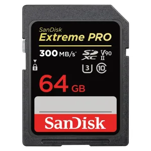 SanDisk SDHC karta 64GB Extreme PRO (300 MB/s, Class 10, UHS-II U3 V90)