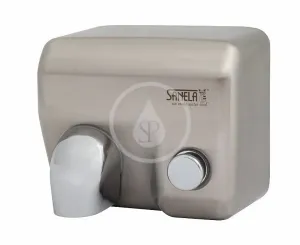 SANELA - Automatické osoušeče Elektrický sušič rúk s tlačidlom na čelnej stene, kryt z nehrdzavejúcej ocele SLO 02M