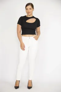 Şans Women's Bone Plus Size 5 Pocket Lycra Jeans