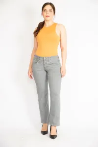 Şans Women's Gray Plus Size 5 Pocket Jeans #9129278