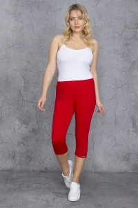 Şans Women's Large Size Red Side Stripe Leggings Capri Pants