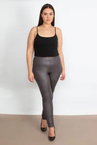 Şans Women's Large Size Smoked Shiny Disco Leggings Trousers #9216907