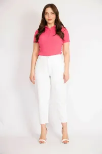 Şans Women's White Plus Size 5 Pocket Jeans #9115947