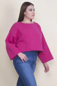 Şans Women's Large Size Fuchsia Fleece Fabric Cap