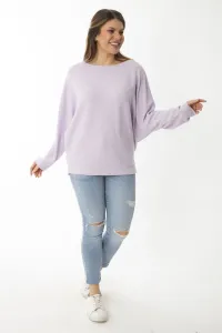 Şans Women's Plus Size Lilac Bat Sleeve Striped Wool Viscose Blouse #9060112