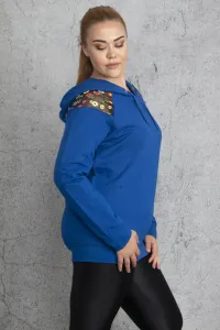 Şans Women's Plus Size Saks Sequin Detail Hooded Sweatshirt