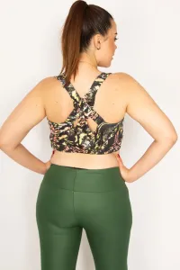 Şans Women's Large Size Colorful Back Detailed Crop Bistuary #9265341