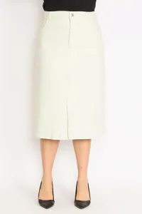 Şans Women's Plus Size Green 5 Pocket Denim Skirt