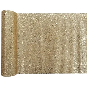 Šerpa na stôl s glitrami zlatá 28 cm, 1 ks