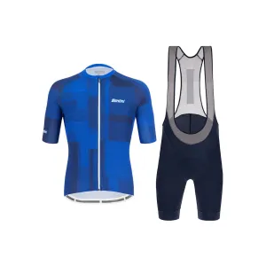 SANTINI Cyklistický krátky dres a krátke nohavice - KARMA KINETIC - modrá