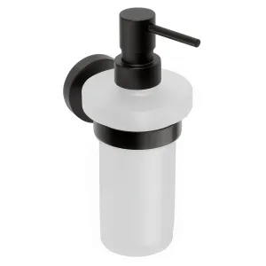 SAPHO X-ROUND BLACK dávkovač mydla, mliečne sklo, 250 ml, čierny XB100