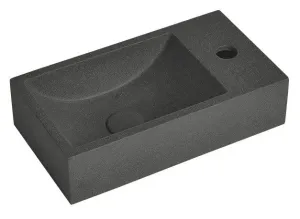 SAPHO - CREST R betónové umývadlo vrátane výpuste, 40x22cm, čierny granit AR409