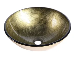 SAPHO - FIANNA sklenené umývadlo na dosku Ø 42 cm, bronz 2501-21