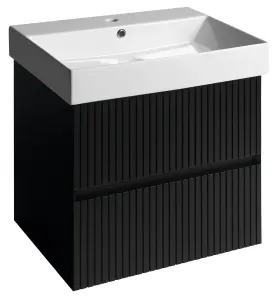 SAPHO - FILENA umývadlová skrinka 57x51,5x43cm, čierna mat strip FID1260BS