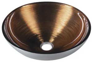 SAPHO - MURANO WENGE sklenené umývadlo na dosku, priemer 40cm, meď/strieborná AL5318-66