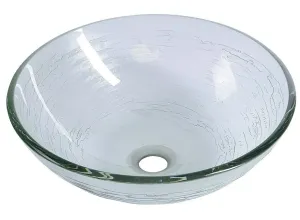SAPHO - RIPPLE sklenené umývadlo na dosku Ø 42 cm, číre s textúrou 2501-18