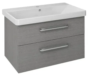 SAPHO - THEIA umývadlová skrinka 75,6x50x44,2cm, 2x zásuvka, dub strieborný TH080-1111
