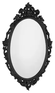 Oválne zrkadlo DESNA vo vyrezávanom ráme, 80x100cm, čierne IN357