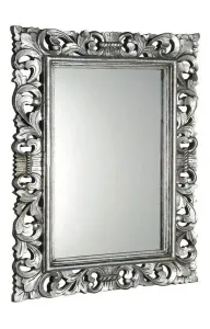 SAPHO - SCULE zrkadlo v ráme, 70x100cm, strieborná IN156