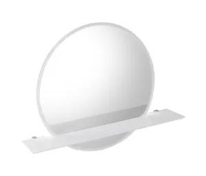 SAPHO - VISO guľaté zrkadlo s LED osvetlením a policou, ø 60cm, biela mat VS060-01