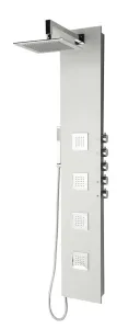 Sprchový panel Sapho 5SIDE SQUARE s pákovou batériou aluminium 80221