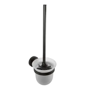 SAPHO XB300 X-Roundblack WC štetka nástenná, miska mliečne sklo, čierna