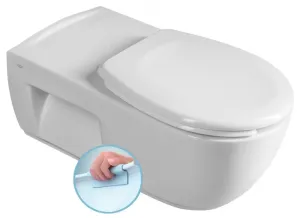 SAPHO - HANDICAP závesná WC misa predĺžená, Rimless, 37x70 cm, biela TU1206