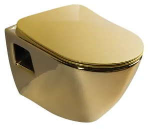 SAPHO - PAULA závesná WC misa, 35,5x50cm, zlatá TP325-AK00