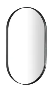 SAPHO - AVONA oválne zrkadlo v ráme 40x70cm, čierna mat AV400