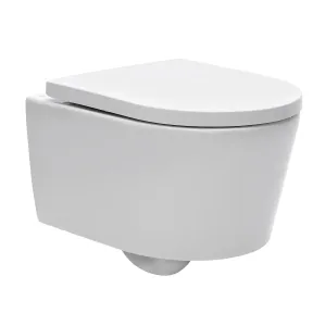 WC závesné SAT Brevis vrátane dosky softclose, zadný odpad SATBRE010RREXP