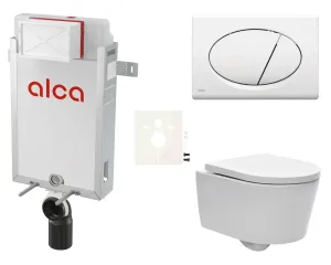 Cenovo zvýhodnený závesný WC set Alca na zamurovanie + WC SAT Brevis SIKOAW1