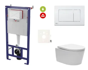 Cenovo zvýhodnený závesný WC set SAT do ľahkých stien / predstenová montáž + WC SAT Brevis SIKOSSBR20KECO