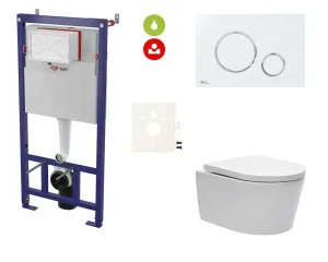 Cenovo zvýhodnený závesný WC set SAT do ľahkých stien / predstenová montáž + WC SAT Brevis SIKOSSBR70K #4588996