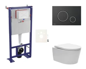 Cenovo zvýhodnený závesný WC set SAT do ľahkých stien / predstenová montáž + WC SAT Brevis SIKOSSBR78