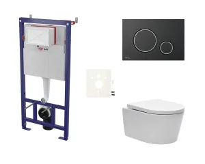 Cenovo zvýhodnený závesný WC set SAT do ľahkých stien / predstenová montáž + WC SAT Brevis SIKOSSBR78K
